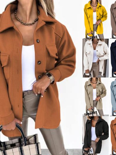 Lapel Jacket Fashion Casual Single-Breasted Coat With Belt Spring Autumn Women's Clothing