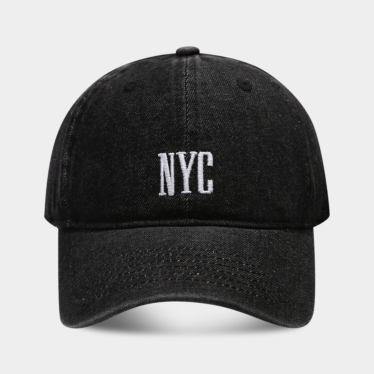 American Retro Denim Alphabet Peaked Cap - Image 5