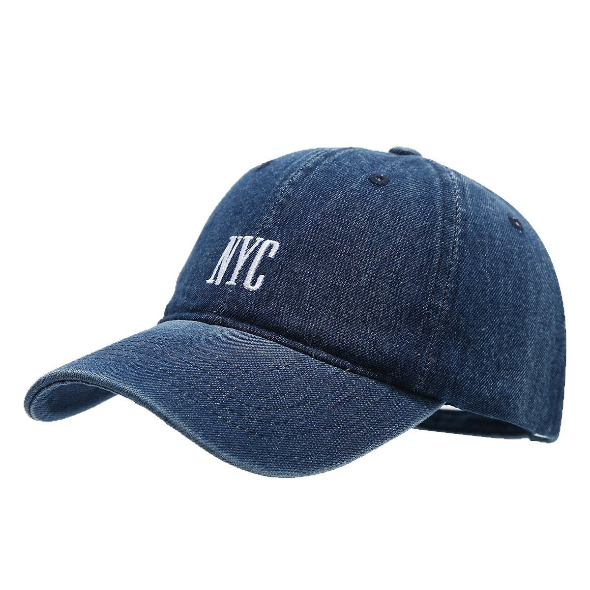 American Retro Denim Alphabet Peaked Cap - Image 4