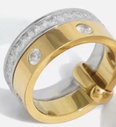 Dual Tone Platinum Stainless Steel Stack Rings