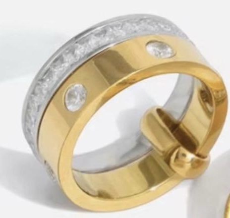 Dual Tone Platinum Stainless Steel Stack Rings
