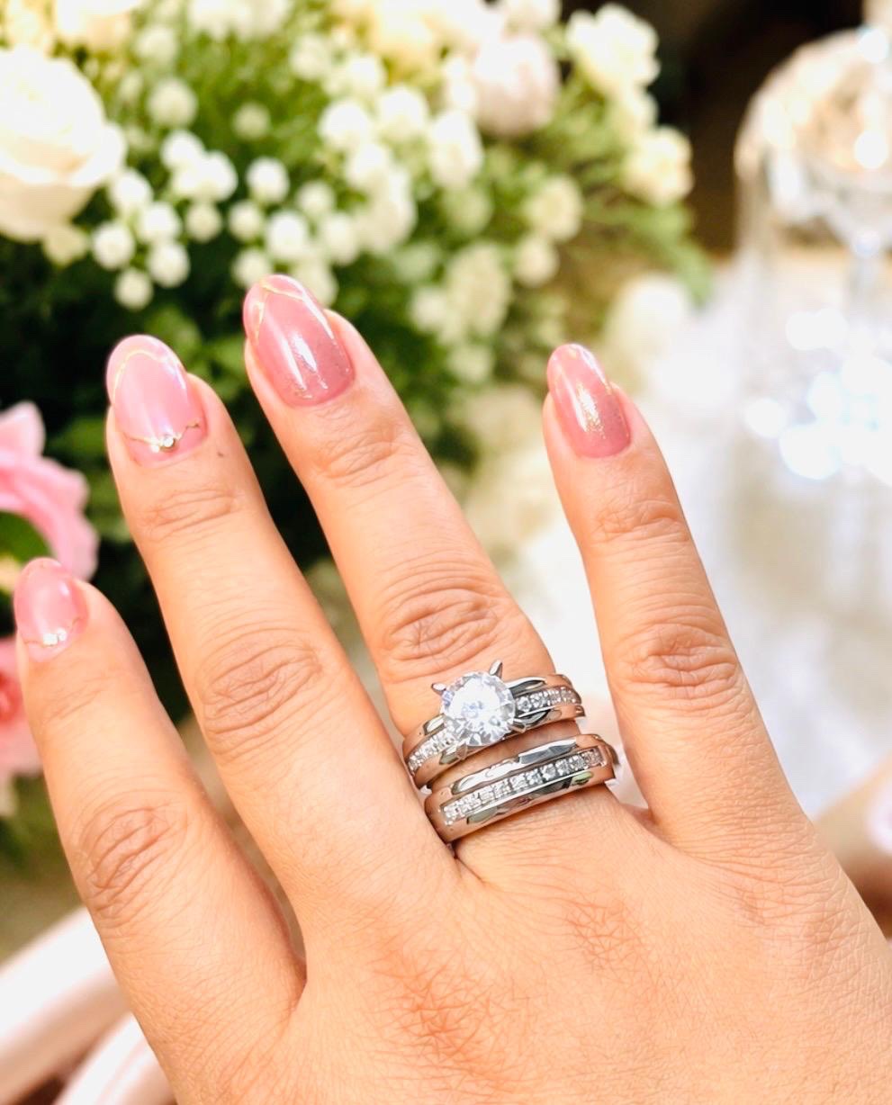 Platinum Solitaire Duo Stack - Image 2