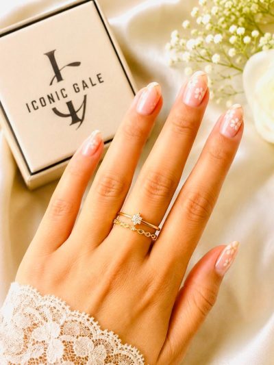 Solitaire & Chain Stack Ring